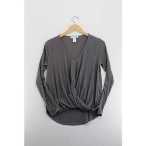 NWT‎ White Willow v neck button long sleeve shirt womens XS casual minimalist